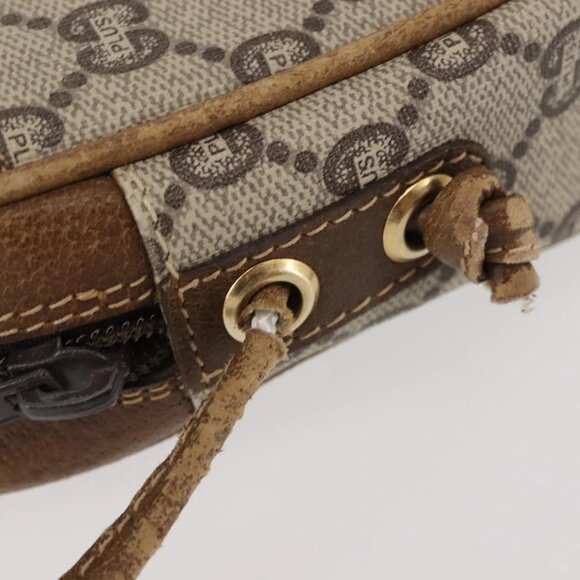 GUCCI GG Plus Supreme Shoulder Bag PVC Leather Beige Gold Auth th6320 - Picture 6 of 16